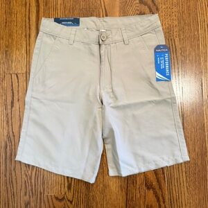 Nautica Performance Boys Khaki Flat Front Uniform Short Size 12, NWT